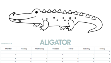 Free Printable Calendar - Colouring Animals - January 2023