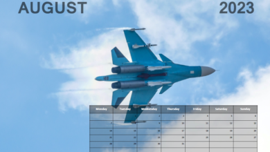 Free Printable Calendar – Fast Jets – August 2023