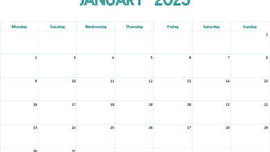 Free Printable Calendar - Plain Monthly Planner - January 2023