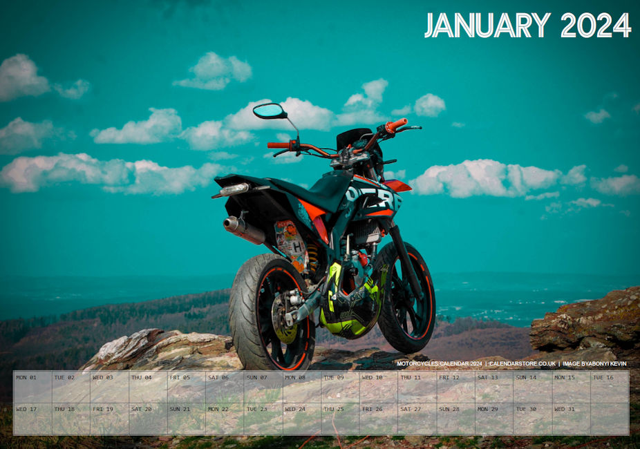 Motorcycles Calendar 2024 - Free to Print