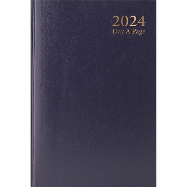 Blue Hardback Day To View A6 Diary 2024