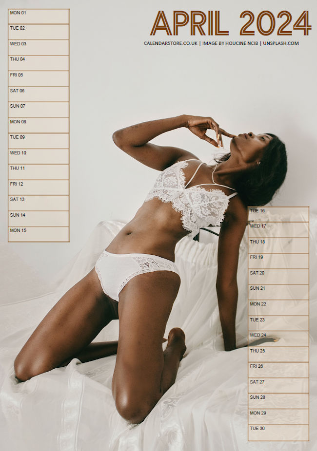 Lingerie Calendar 2024 - Free to Print